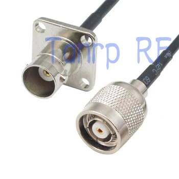 6 инча включете RP-TNC до гнездото BNC с 4 дупки панел RF конектор адаптер 15 см Косичка коаксиален кабел удължителен кабел RG174